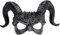 W WIDMANN MILANO Party Fashion 08483 - Maske Dämon mit Hörnern, schwarzer Engel, gruseliges Halloween Kostüm