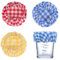 ZEYIYER 3 PCS Jar Cloth Covers, Fabric Cloth Jam Jar Lid Cover, Round Cotton Bowl Covers for Sourdough, Reusable Elastic Preserving Lids for Cheese Bread, Fit Jars Mouth from 3-4 Inches