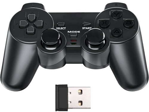 NBCP Wireless PC Gaming Controller,Dual-Vibration Steam Joystick Gamepad Computer Game Controller for PC Windows 7/8/10/11,PS3,Android