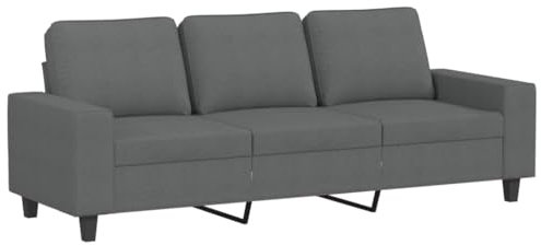 Willood 3 Sitzer Sofa Couch Gästesofa fürs Wohnzimmer Schlafzimmer Gästezimmer Modern 180 cm Stoff Dunkelgrau