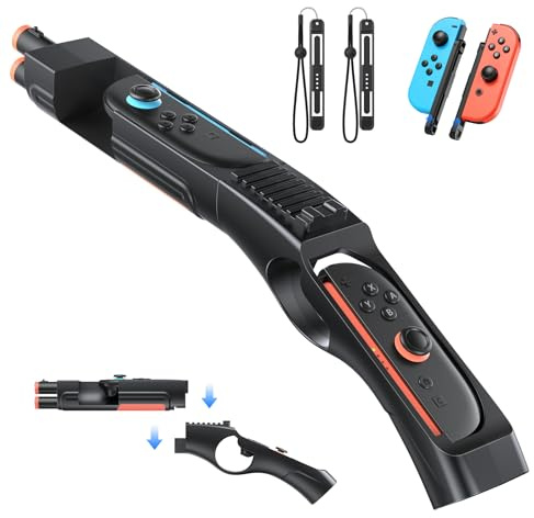 FASTSNAIL (Switch 2/1 Kompatibel Shooting Gun für Splatoon 3/Splatoon 2 | Abnehmbare Controller Adapter Kompatibel mit Nintendo Switch 2/Switch 1 für Joy Con, Zubehör für Switch