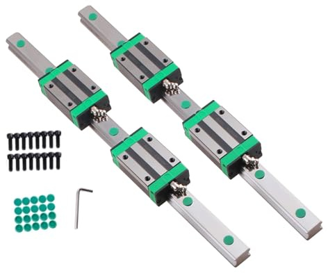 DIBOTISCNC HGR20 700mm Linearschiene 2 Stück Linearführung mit 4 Stück HGH20CA Schlittenschieberblock 20mm lineare Schiene Gleitset Set