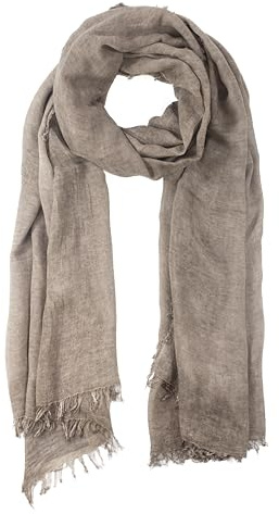 fashionchimp Damenschal mit Fransensaum, softweiche Naturfaserqualität aus 100% Bambus, leichtes Sommertuch - Made in Italy (Taupe)