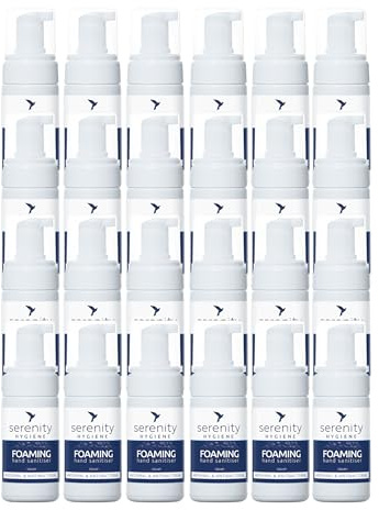 Serenity Hygiene Alcohol Free Foaming Hand Sanitiser 100ml - Unscented Antibacterial Antiviral Foam - Hospital Grade, Kills MRSA C.Diff Norovirus, Skin Friendly Pack of 24