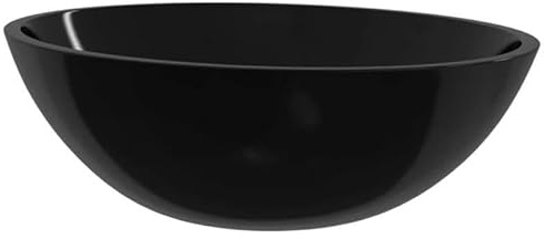 Lavabo en verre avec finition noire 50 x 37 x 14 cm – Lavabo moderne pour salle de bain et WC d'invités – Design élégant et facile à nettoyer