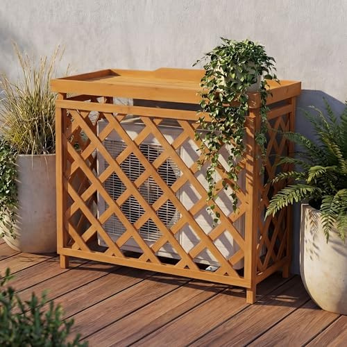 Mendler Revestimiento para aire acondicionado/intercambiador de calor HWC-Q14, cubierta de madera con certificado MVG, 78 x 90 x 45 cm, color natural