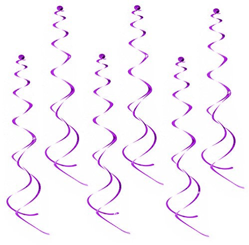 Oblique Unique® Deckenhänger 6 Stück Spiral Girlanden - Farbe wählbar (Lila)