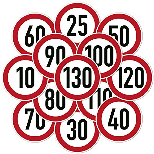 Verkehrszeichenaufkleber - Zulässige Höchstgeschwindigkeit Kfz Aufkleber Sticker (20 cm Ø, 90 km/h)