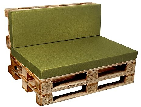 Garden Factory Palettenkissen Palettenauflagen Palettenpolster Sitzkissen, Rückenlehne oder Set, Glatt V2 (Set (Sitzkissen 120x80+Rückenlehne 120x60), Limette)