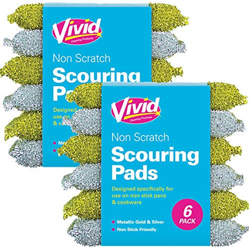 12x Non Scratch Scouring Sponge Pads Designed for Non Stick Pots & Pans Gentle & Friendly