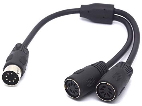 OpenII 7 Pin Din Splitter Cable, 7- Pin Plug Male to 2 DIN Female Jack Adapter Y Lead for Bang Olufsen Naim Quad Stereo Systems