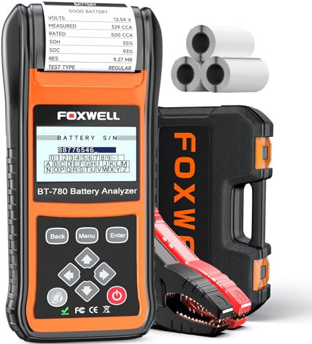 FOXWELL Car Battery Load Tester for 6V 12V 24V Cranking and Charging Start-Stop System Test Tool BT780 Auto Batteries Analyzer with Built-in Thermal Printer&Carrying Case …