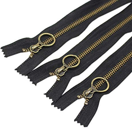 YaHoGa 10 Stück #5 Reißverschluss Metall 20 cm Reißverschluß 5mm Nicht teilbar für Tasche DIY Nähen Craft (Antike Bronze 20 cm)