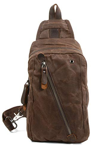 GAOHONGMEI Schultertasche, wasserdicht, gewachst, Segeltuch, für Damen und Herren, kleine Schultertaschen, Rucksäcke für Wandern, Radfahren, Reisen, Outdoor, Freizeit, Brusttaschen, 04#