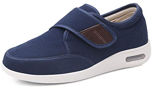 Nwarmsouth Réglable Magic Tape Orthopédique Pantoufles,Chaussures âgées gonflées de pied de grande taille chaussures de sport réglables-bleu_43,Gonflés Arthrite Oedème Swollen Pantoufle