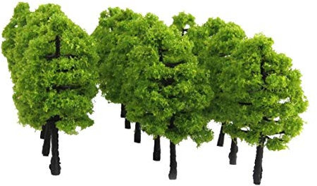hong Wu 20Pcs 1: 100 Artificial Baum Modelle Mini Modell Bäume Miniatur-Pflanze Hellgrün
