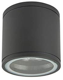 Licht-Erlebnisse Runde Deckenleuchte außen IP54 Ø9 cm Modern Anthrazit GU10 witterungsbeständig ONTARIO Lampe Outdoor Garten