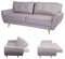 Mendler 3er-Sofa HWC-J19, Couch Klappsofa Lounge-Sofa, Schlaffunktion 203cm - Stoff/Textil grau