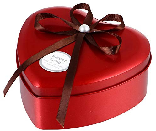 Metal Heart Tin: Heart Shaped Boxes, Candy Boxes With Bow Lid for Christmas Weddings Valentines Day