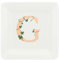 La Porcellana Bianca - Piattino Quadrato Lettera G - Arredo Casa, Cucina - Linea Adorato - Idea Regalo - Porcellana - 10x10xh1,5 cm