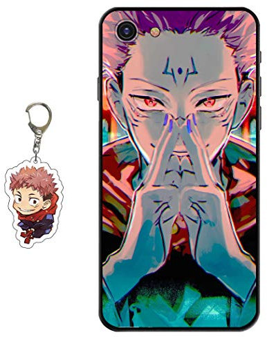 Staremeplz Compatible iPhone 7/8 / SE 2020 Case - Anime Design with Figure Keychain, Soft Silicone Flexible TPU Animation Case