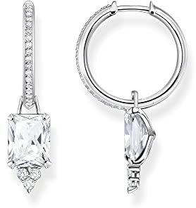 Thomas Sabo Damen Creolen in der Farbe Silber aus 925 Sterlingsilber mit Zirkonia, Größe: 31x9mm, CR672-051-14