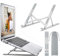 OUGEP Laptop Ständer, Tragbarer Faltbar Höhenverstellbar Notebook Ständer, Kompatibel mit MacBook Pro Air, iPad, Lenovo, HP Alle 10-15.6 Zoll Tablet (Silber)