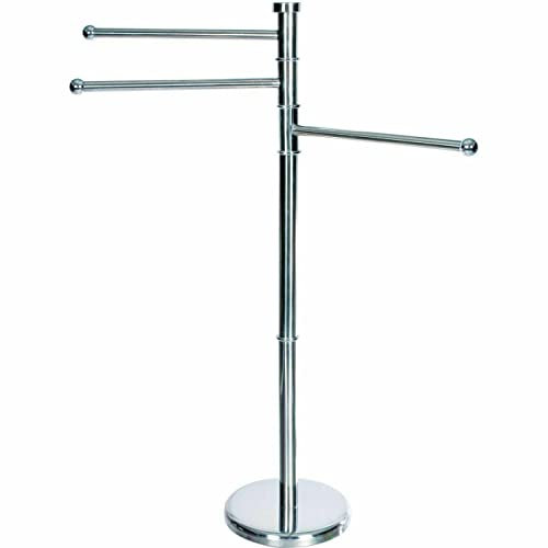 Piantana Porta Asciugamani con 3 bracci in acciaio inox altezza 85cm x piantana 22 cm braccio 30 cm