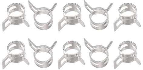 sourcing map 10pcs 7mm Spring Band Type Action Fuel/Silicone Vacuum Hose Pipe Clamp Low Pressure Air Clip Clamp, Nickel Plated