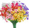 12 Bündel Kunstblumen für Außen, Künstliche Blumen Outdoor Balkonpflanzen, UV Beständige Wetterfest Plastikblumen Deko, Künstliche Blumen für Balkon Garten Balkonkasten Blumenkasten-6 Farben