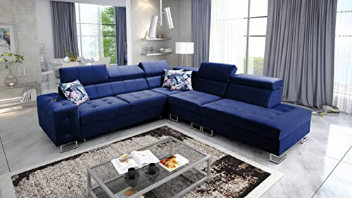 All4All Ecksofa Hugo IX 286x298cm - Schlaffunktion - Bettkasten - L-Form - Couch - Eckcouch - Schlafsofa - Sofaeck - Bett - Wohnlandschaft - 26