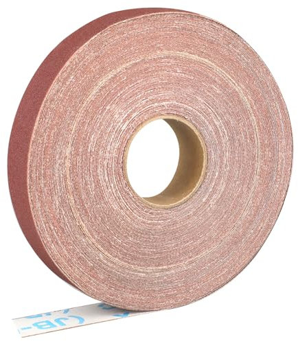 Shineboc-Schleifpapierrolle 2,5 cm x 25m, Aluminiumoxid-Schleifpapier der Körnung 180, geeignet zum Schleifen, Holz, Möbelbearbeitung, Edelstahl und Karosseriebearbeitung