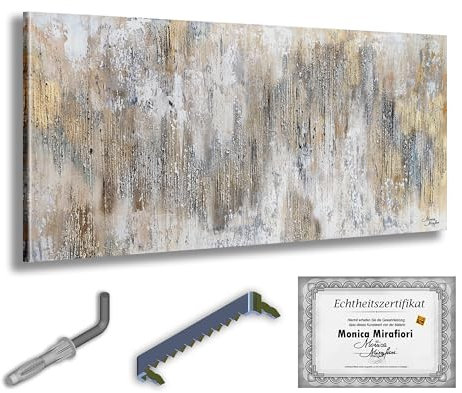 Monica Mirafiori I 100% HANDGEMALT I Gemälde Simple Art I 140x70cm | Gemälde Handgemalt | Acrylgemälde | Sehr Großes Acrylbild I Moderne Kunst I Kunstbilder