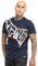 Tapout Herren T-Shirt Normale Passform Bernardino, Navy/Ecru/Red, XXL