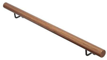 Pasamanos para Escaleras Interiores Exteriores Pasamanos de Madera Barandilla para Escaleras de Pared con 2 Soportes de Acero Inoxidable Asidero de Seguridad para Barandilla (120cm)