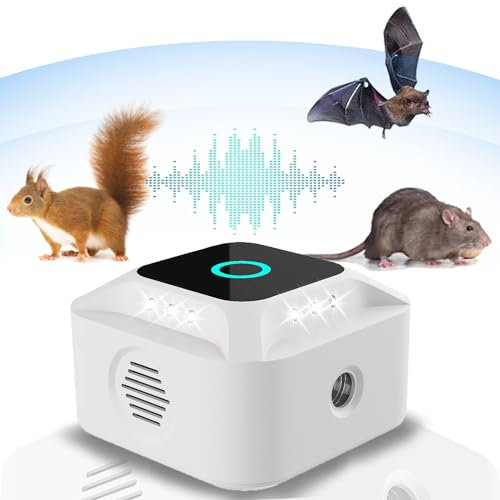 Ahuyentador de Topos con Luz LED, Ahuyentador de Ratas, 3 Modos Ultrasonido contra Ratones, Repelente Ultrasónico de Plagas Enchufables Roedores, Ahuyentador Ratones Cucarachas