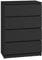 roe furniture Kommode mit 4 Schubladen - Modern Schubladenschrank - Komodenschrank - Schubladenkommode 70 cm Breit - Schwarze Matte