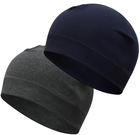 KMUTZENS Fahrradmütze Unter Helm, Leichte Dünne Baumwollmütze Skull Cap für Herren & Damen - Perfekt als Übergangsmütze, Schlafmütze, Laufmütze