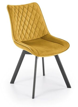 Design Esszimmerstuhl STH-777 360 Grad drehbar Samt Stuhl Stühle, Farbe:Curry