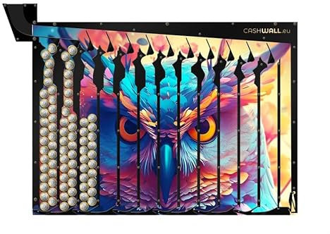 Cashwall - Wandspardose für ganze Jahr - 365 € Spare - 1 Euro - Geld Sparen Challenge | Spardose Nicht zum öffnen - Auszahlung bei vollständiger Füllung | Zum Aufhängen - Für Erwachsene und Kinder