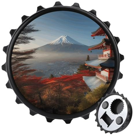 Mehrzweck-Flaschenöffner, japanisches Passepartout, Fuji-Landschaftsdruck, magnetischer Flaschenöffner, klassischer Flaschenöffner