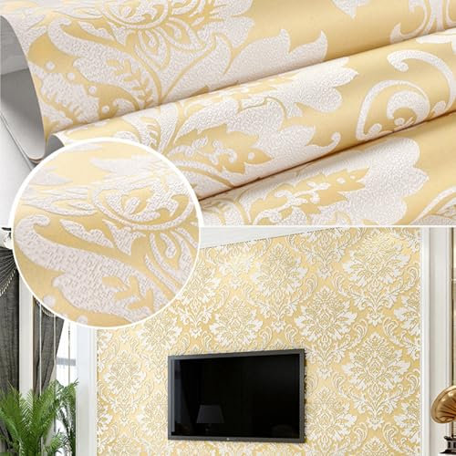 KMDZDZGS Vliestapete Elegante, Vintage Geprägtes Tapete mit Barock Muster, Verdickt 3D-Tapete 9,5 m x 0,53 m, im skandinavischen Design, Wand Dekoration Schlafzimmer Wohnzimmer Wand Kabinett