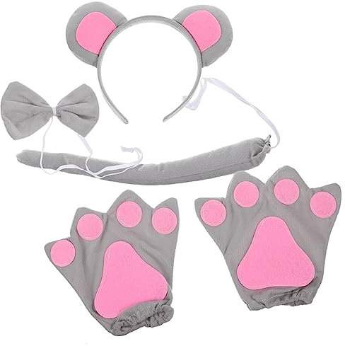 JOINPAYA 1 Set Set Mouse Cosplay Costume Mouse Party Favors Mouse Hair Band Mouse Costume Kit Mouse Cosplay Bowtie Costume Kits Mouse Ears Headband Mouse Hair Hoops Animal Rat Costume Cloth
