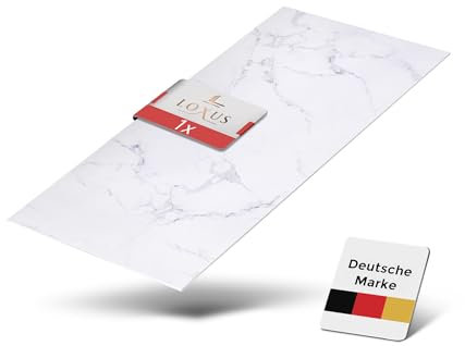 LoXus-Wandverkleidung Marmoroptik / 1 Pcs 120 x 60 cm/Alternative zu Badfliese | Küchenfliese, Duschwandpaneele, PVC Wandpaneel für Küchenrückwand, Badezimmer,Wohnbereiche,3D Wandpaneele in Marmor