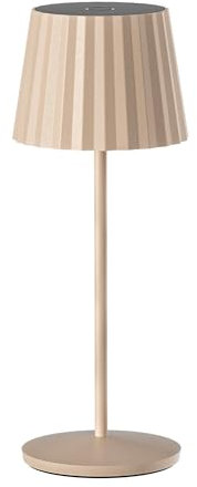 Tischleuchte Touch kabellos, Aluminium, Beige, LED, ABBY Cream, weiß, dimmbar, Höhe 29 cm