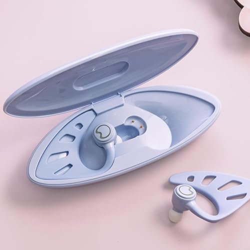 URPIZY Niedliche Elfen-Ohren Kopfhörer: Kabellose BT Earbuds mit LED-Licht, Ladecase, Mehrere Farben(Blau)