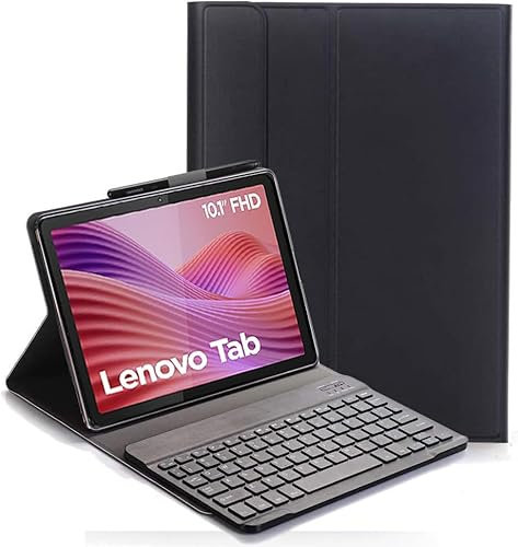 YHFZR Funda Teclado Español Ñ para Lenovo Tab 10,1'' 2025 TB-311FU, Español Slim Teclado Keyboard Case con Magnético Desmontable Inalámbrico Bluetooth para Lenovo Tab 10,1 Pulgada 2025 TB-311FU, Negro