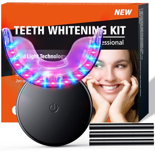 Riatanxi Kit Sbiancante Denti LED: Set Sbiancamento Denti Professionale, Tecnologia di Sbiancamento a Luce Fredda, Risultati Visibili in Poche Sedute, Sicuro e Facile da Usare a Casa