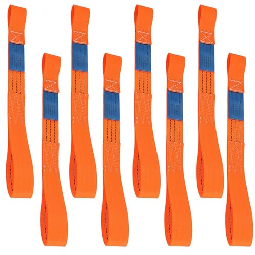 Gurtschlaufen, 8TLG 438x38mm Orange Spanngurte, Autotransport Quergurt, Zurrschlaufen 1000kg Spanngurte Schlaufe für Auto Motorrad Camping Klettern Aufhängung Transport Ladungssicherung Zurrgurt