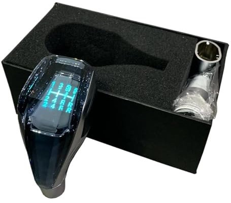 Pomo Palanca Perilla De Palanca De Cambios Universal para Coche con Luz LED MT De Cristal 5 Y 6 Velocidades Palanca Velocidad Coche(5 Speed)